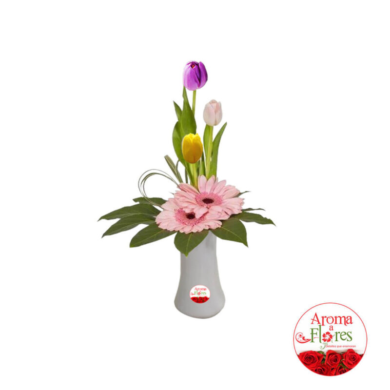 florero gerberas tulipan aroma a flores