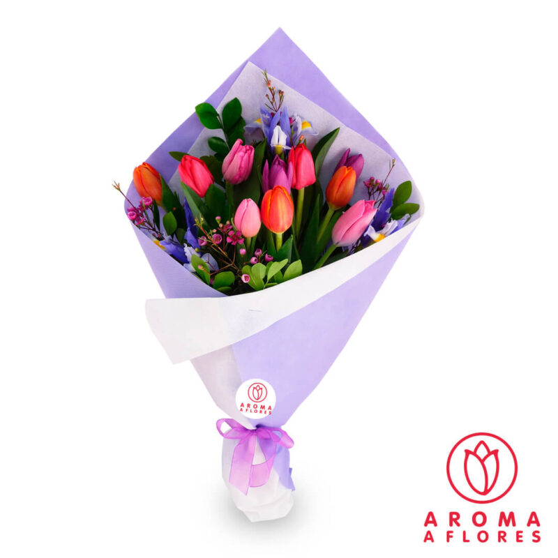 ramo-10-tulipanes-e-iris-aromaaflores