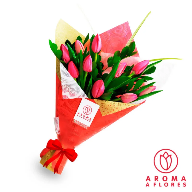 ramo-10-tulipanes-rojos-aromaaflores