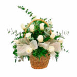 Cesta 12 Rosas Blancas