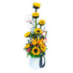 Box Girasoles y rosas blush