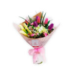 Ramo 6 Tulipanes lila y rosado
