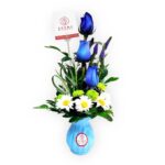 Florero 03 rosas azules
