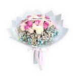Ramo 30 rosas y gypsophila
