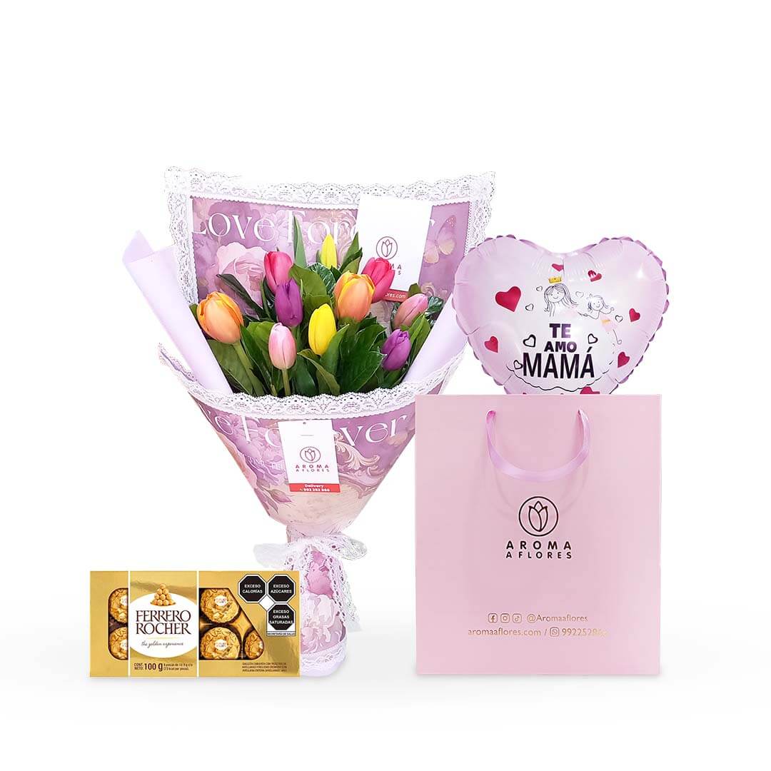 pack Ramo 10 tulipanes Mamá Pack 10 tulipanes mamá - Imagen 1