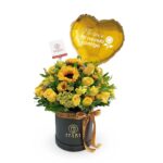 Box 10 rosas y 06 girasoles