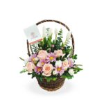 Cesta 05 tulipanes y rosas