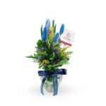 Florero 4 tulipanes azules