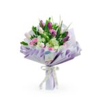 Ramo 10 tulipanes lilas y rosados
