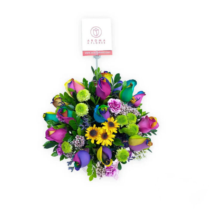 Box 18 rosas arcoiris - Imagen 2