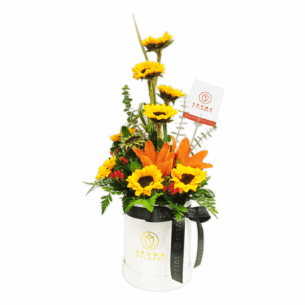 Box Girasoles y Lilium asiático