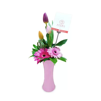Florero-Gerberas-y-Tulipanes-Aroma-a-flores