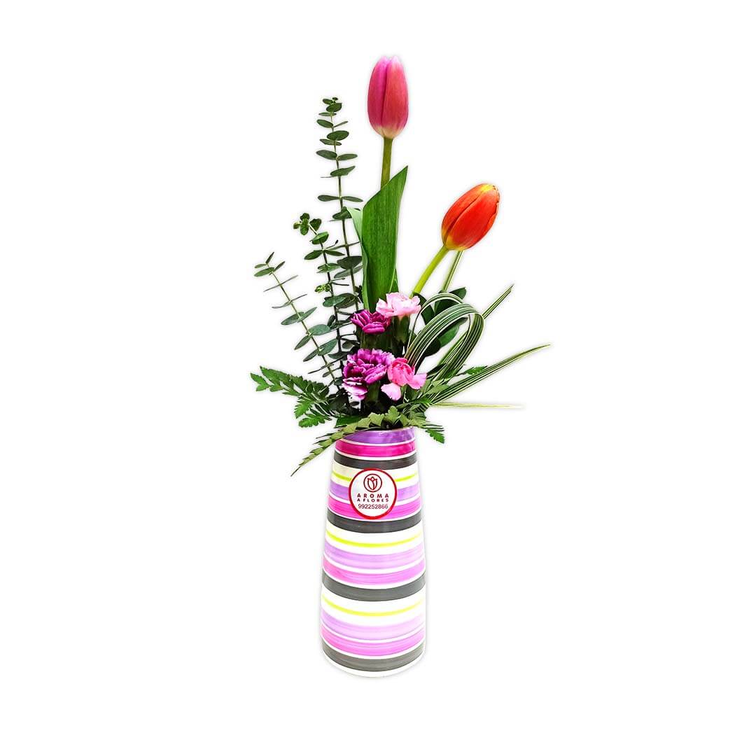 Florero-Rayas-2-Tulipanes.jpg Florero Rayas 2 Tulipanes love - Imagen 1