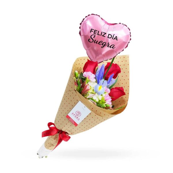 Ramo love 03 rosas + globo
