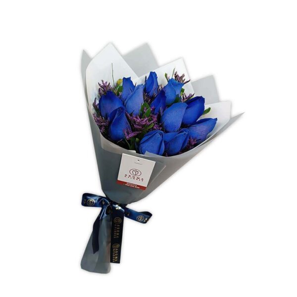 Ramo 12 rosas azules aroma