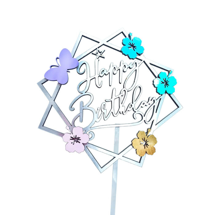 Topper Happy birthday cuadrado - Imagen 2