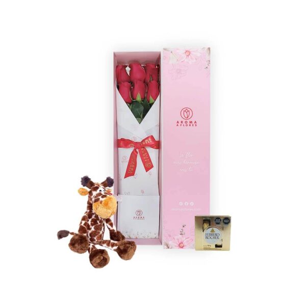 Caja 6 rosas Amor