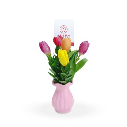 Florero onda 05 tulipanes