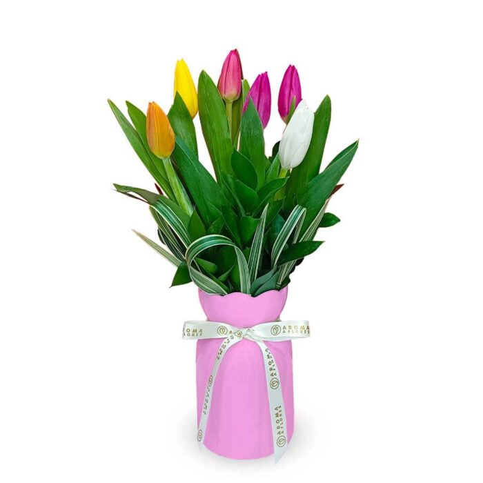 Florero vintage 06 tulipanes - Imagen 2