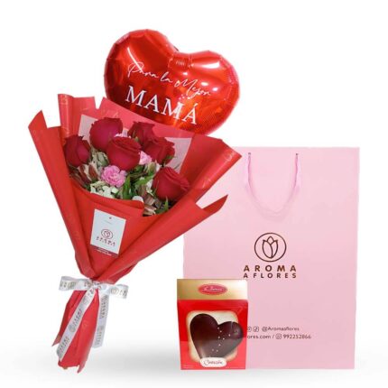 Pack ramo 6 rosas mamá