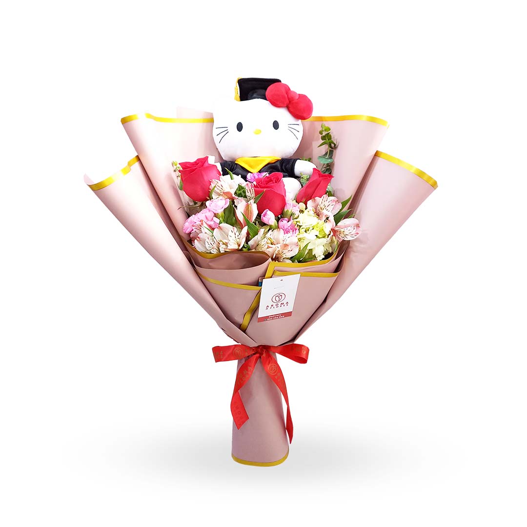 ramo-3-rosas-kitty.jpg Ramo 03 rosas y Kitty - Imagen 1