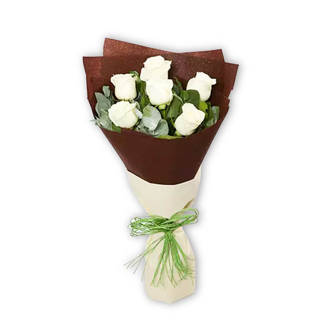 ramo-6-rosas-blancas.jpg Ramo 6 Rosas Blancas - Imagen 1