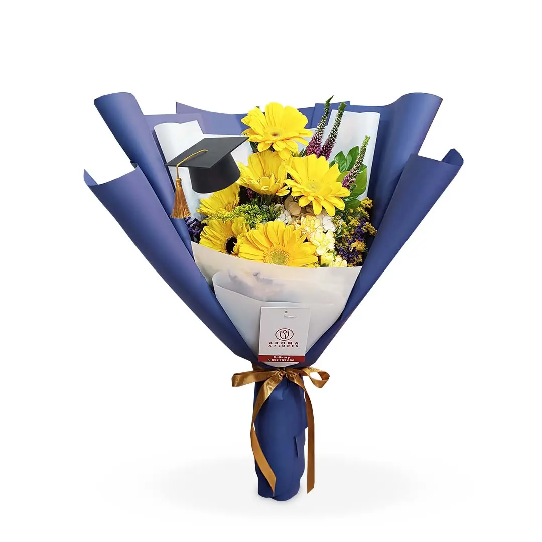 Ramo 6 Gerberas Amarillas-graduacion Ramo 6 Gerberas Amarillas Graduacion - Imagen 1