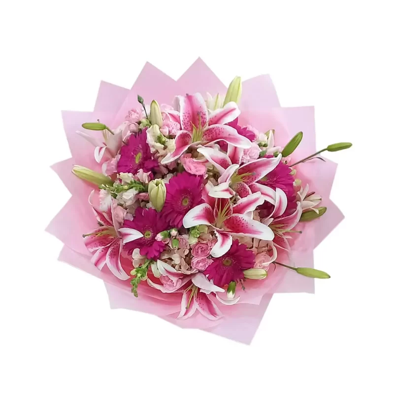 Ramo 6 gerberas y lilium Aroma a flores