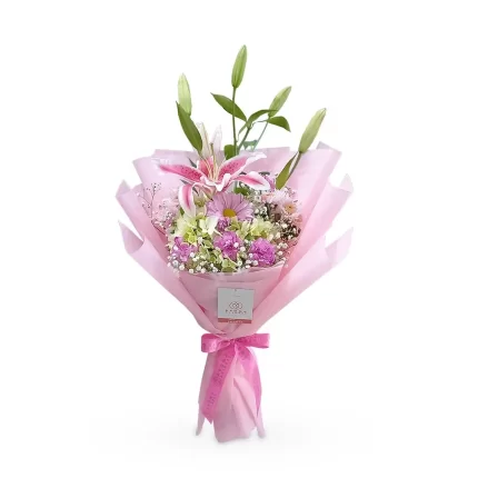 Ramo-de-flores-lilium-margaritas-Aroma-a-flores