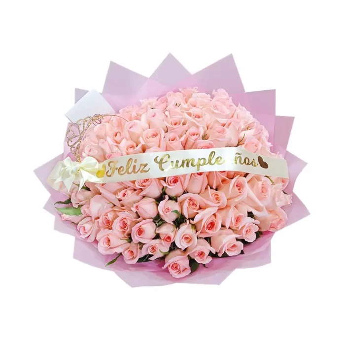 Ramo 100 rosas rosadas - Imagen 2
