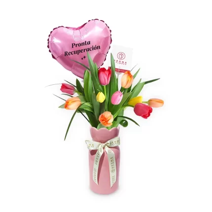 Florero-10-tulipanes-recupérate-Aroma-a-flores
