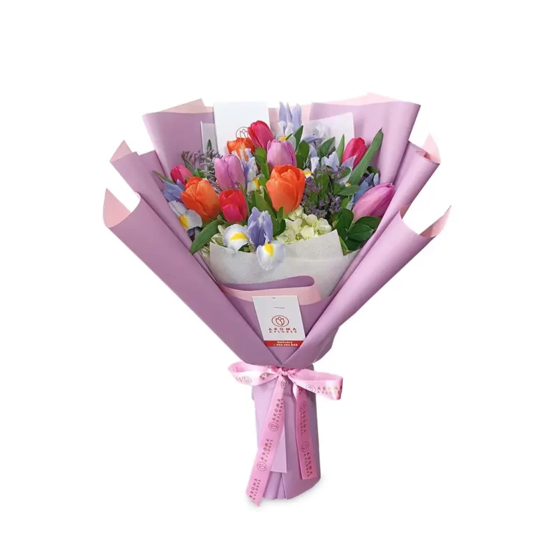 Ramo-10-tulipanes-e-iris-Aroma-a-flores