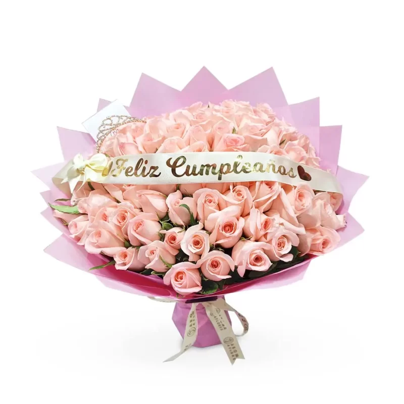 Ramo-buchon-100-rosas-rosadas-Aroma-a-flores