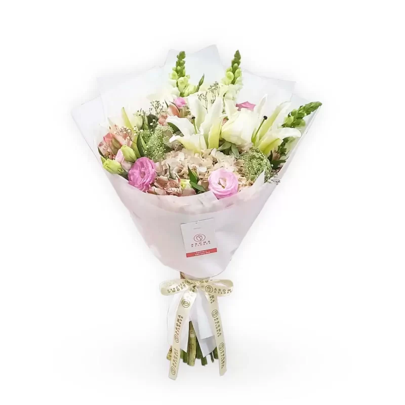 Ramo rosas lisiantus y lilium-Aroma-a-flores