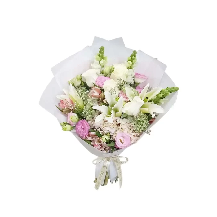Ramo rosas lisiantus y lilium - Imagen 2